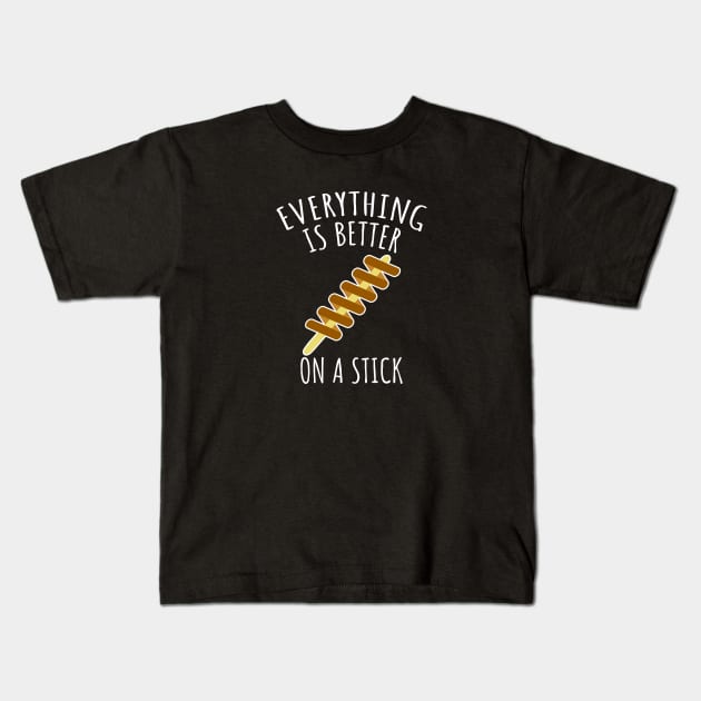 Everything is better on a stick Kids T-Shirt by LunaMay